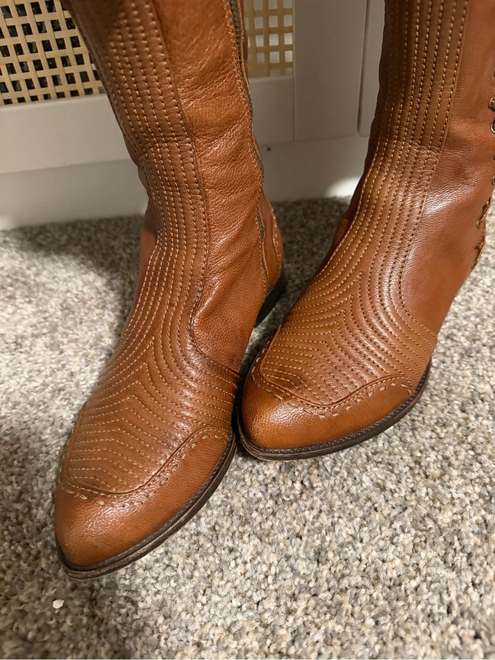 Alexander McQueen Vintage Tall Tan Leather boots Y2K